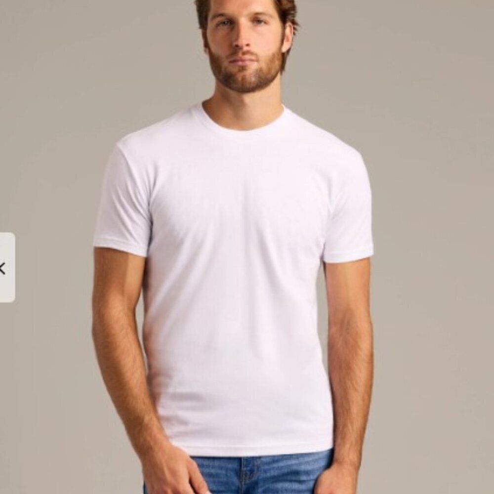 True Classic White Short Sleeve Crew Neck Tee Shirt M White